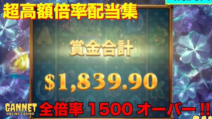 全倍率1500倍超え！!!オンラインカジノ高額配当集【GANNET】【JAPANESE BIGWIN】